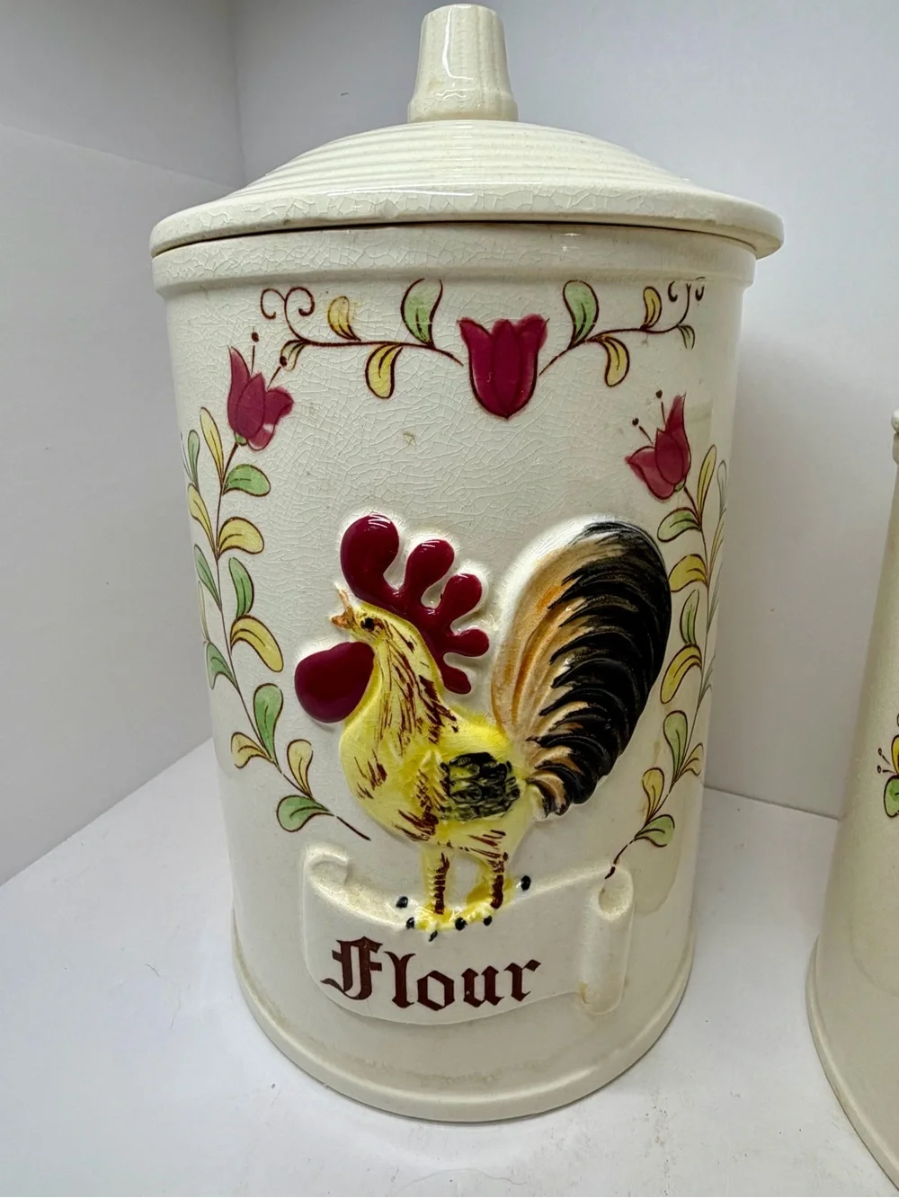 Vintage Royal Sealy Japan Rooster Canister Set (3 Pieces)